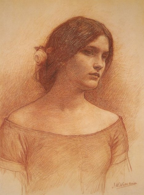 John William Waterhouse: Study for The Lady Clare - 1900