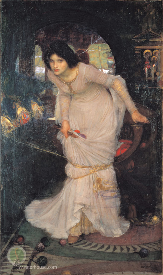 John William Waterhouse: The Lady of Shalott [looking at Lancelot] - 1894