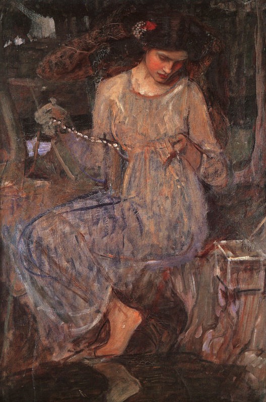 John William Waterhouse: The Necklace (study) - 1909
